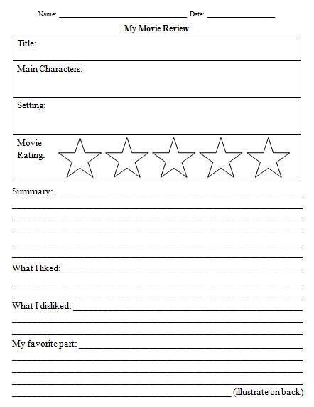 Awesome Movie Review Template Worksheet Images