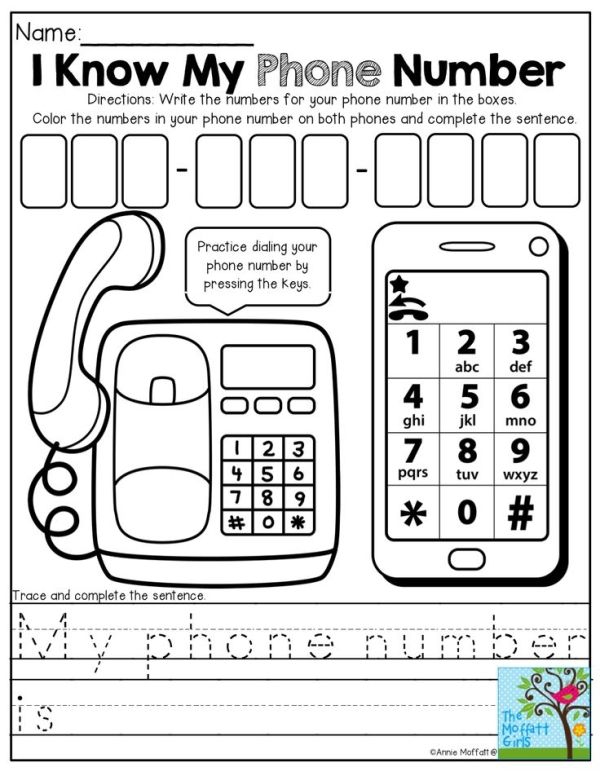 My Phone Number Worksheets 99Worksheets