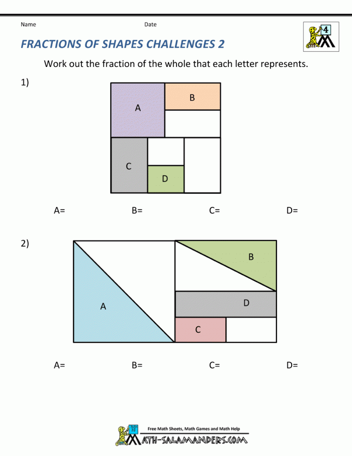 Basic Fractions Worksheets