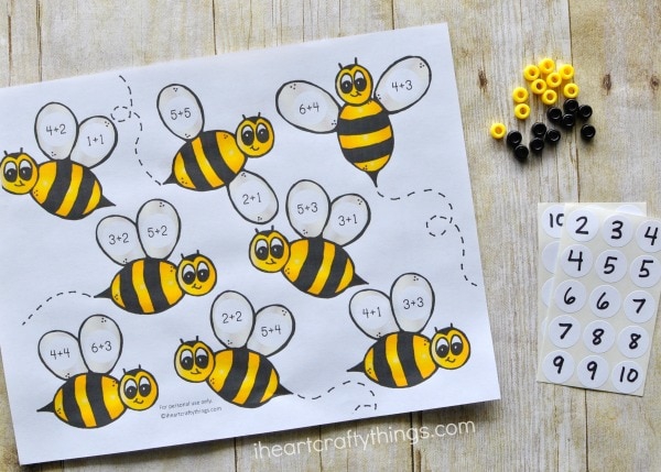 Bumblebee Preschool Math Printable