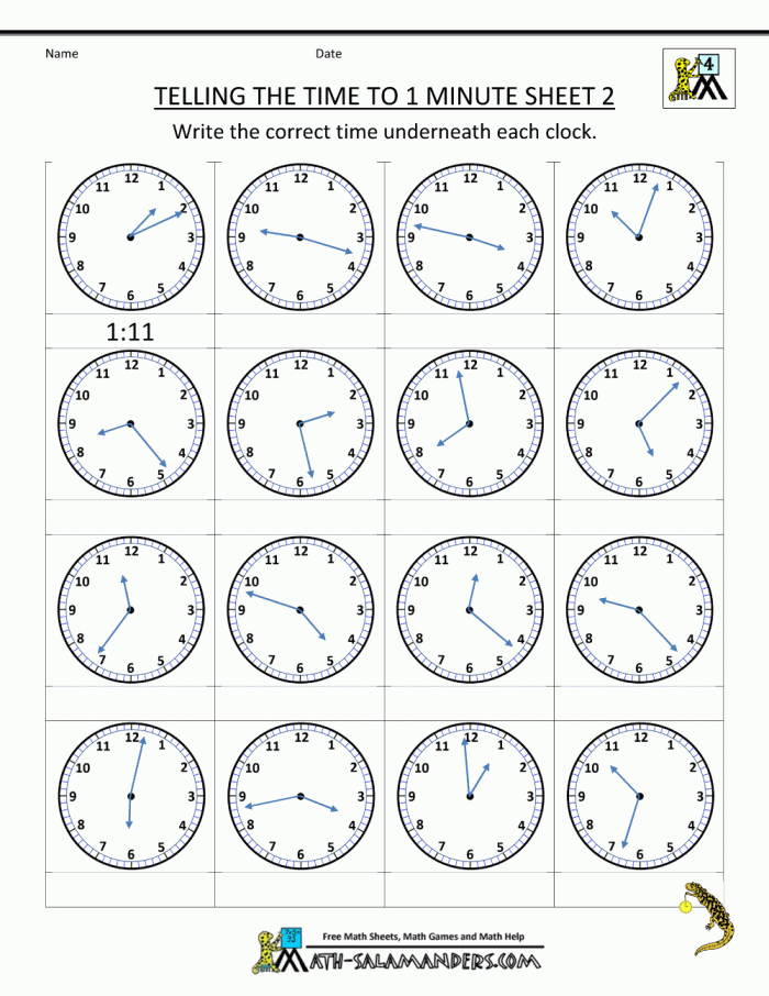 telling time worksheets 99worksheets