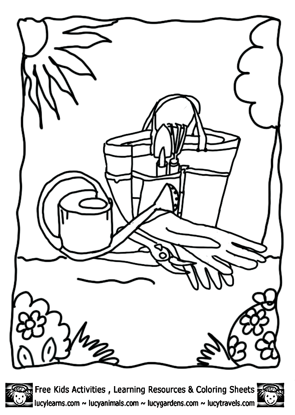 Coloring Pages Gardening Tools And Coloring On Pinterest Coloring