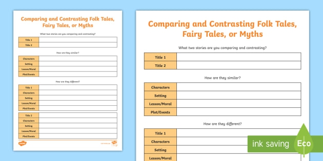 Comparing And Contrasting Folktales Activity Teacher Made