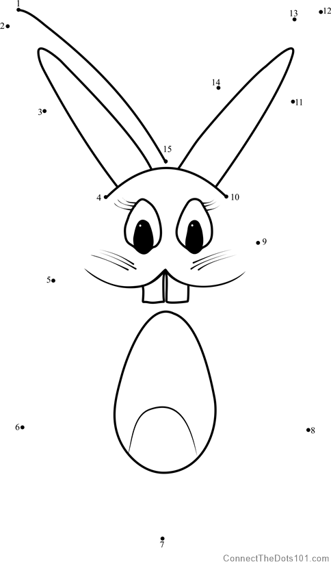 Easter Bunny Dot To Dot Printable Worksheet