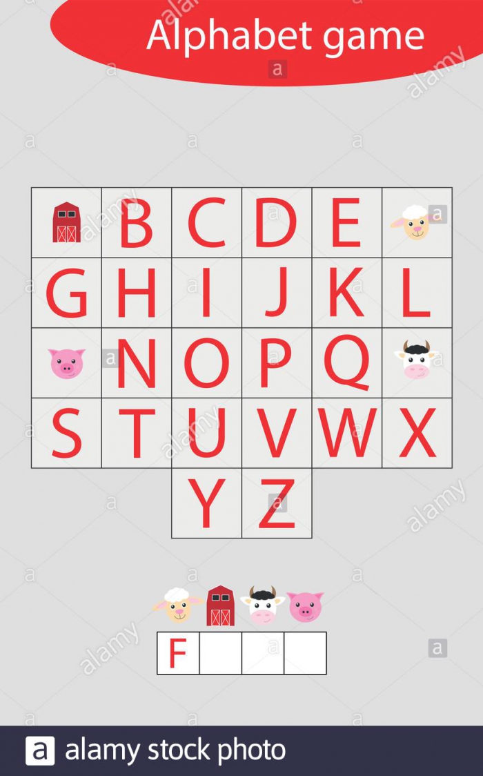 Farm Alphabet Game For Children  Make A Word  Preschool Worksheet