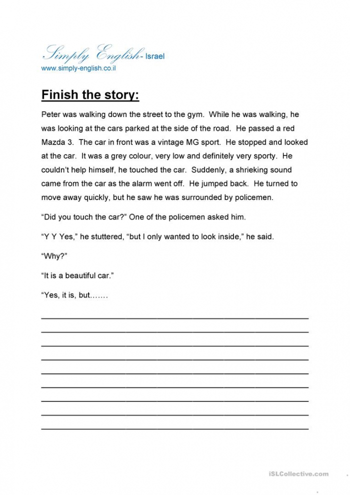 Finish The Story Worksheets 99Worksheets