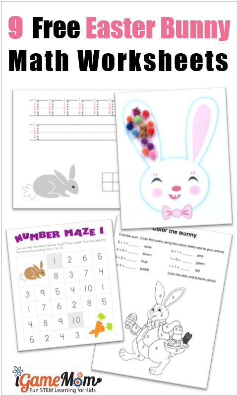 Free Bunny Math Printable Worksheets For Kids