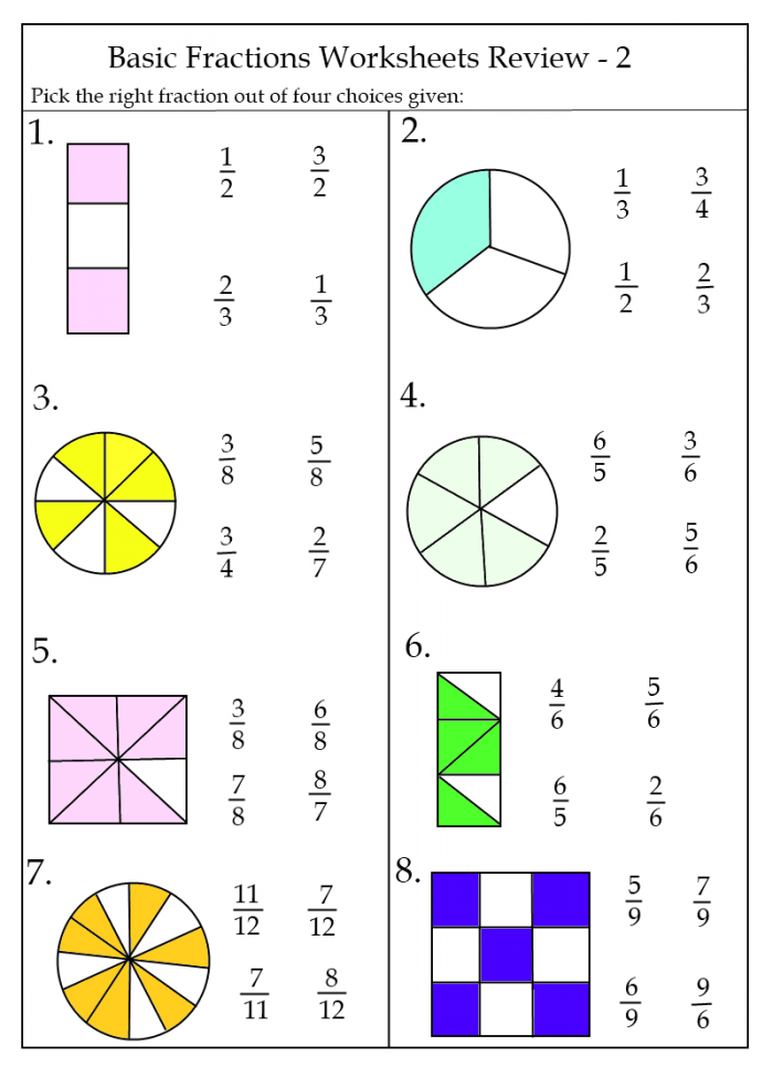 worksheets for year 1 fractions