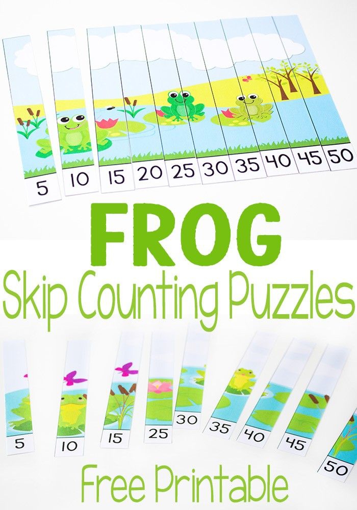 Free Frog Skip Counting Puzzles