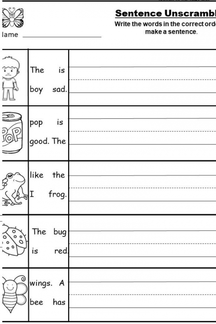Free Kindergarten Writing Printable In