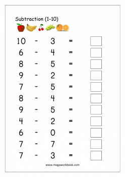 Subtraction To 10