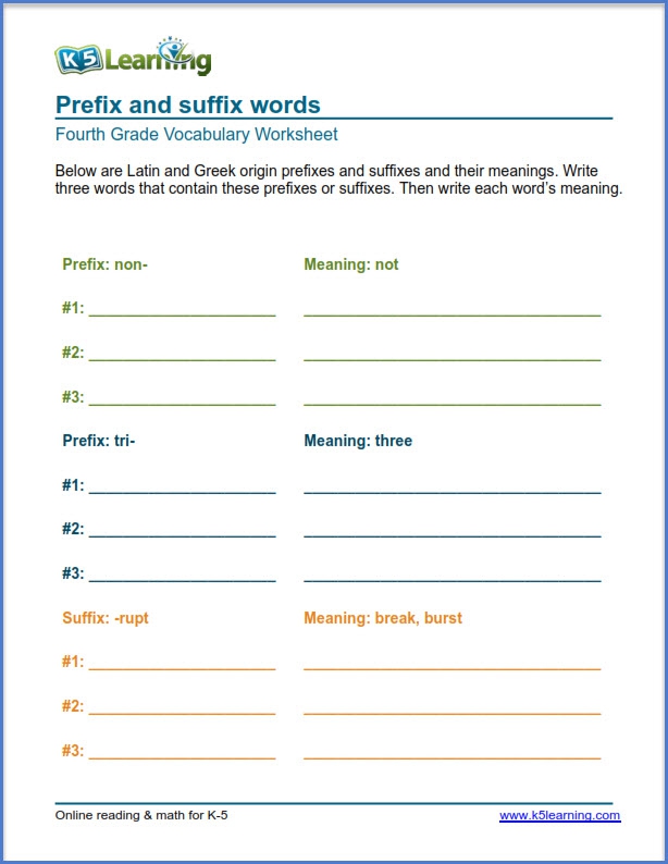 Grade  Vocabulary Worksheets  Printable And Organized By Subject