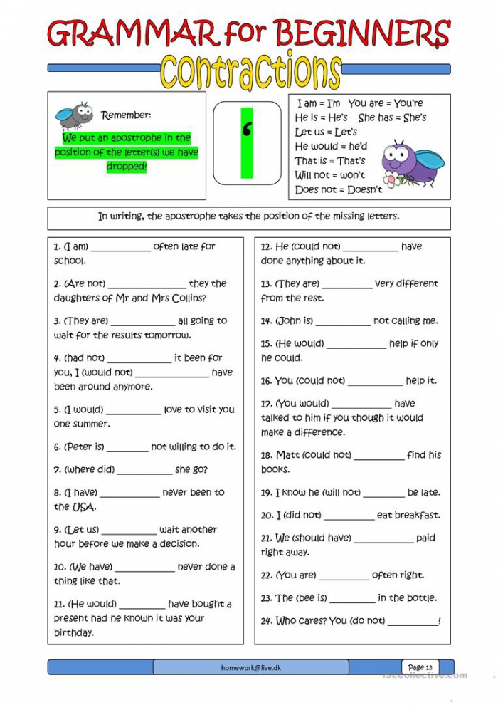 free-contractions-worksheets