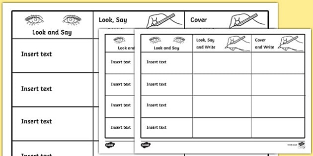 Handy Look Cover Write Check Sheet For Ks  Primary Resource
