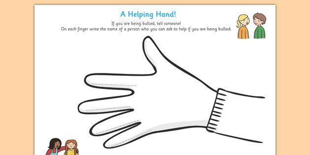Helping Hand Bullying Worksheet