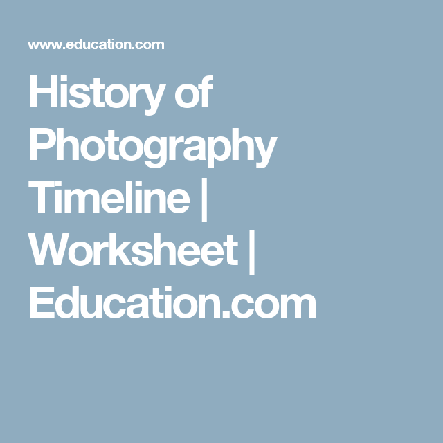 History Of Photography Timeline