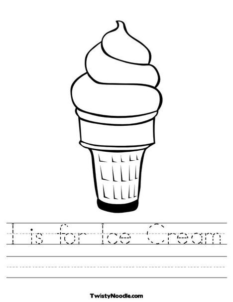 I Is For Ice Cream Worksheet And Much More