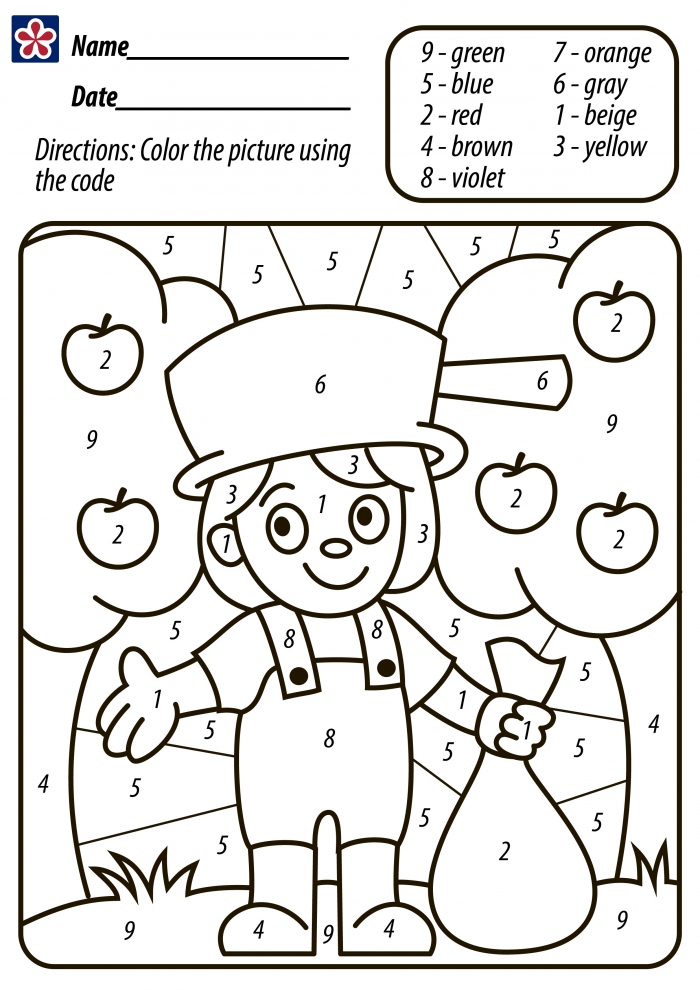 Johnny Appleseed Worksheets For Kindergarten Printable Kindergarten 