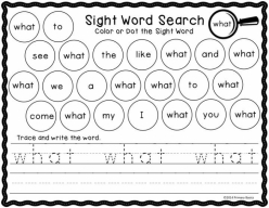 Sight Word Search