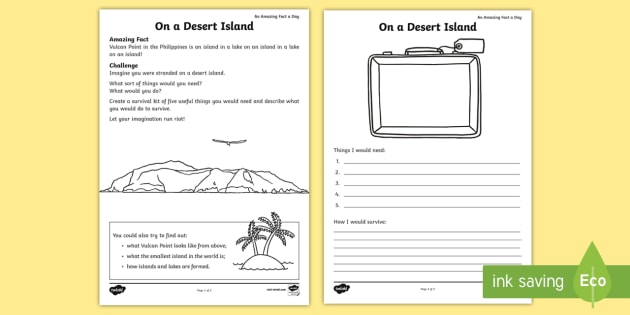 Writing Prompt Stranded On A Deserted Island Worksheets 99Worksheets