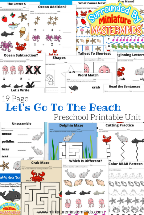 Lets Go To The Beach Free  Page Preschool Ocean And Beach