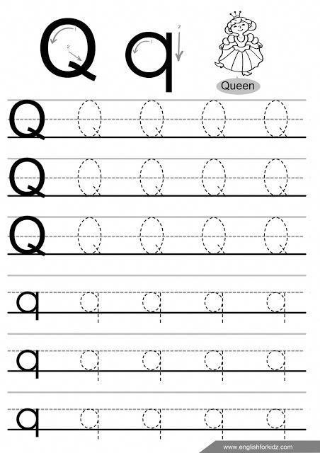 Letter Q Tracing Worksheet  Handwriting Practice Worksheets