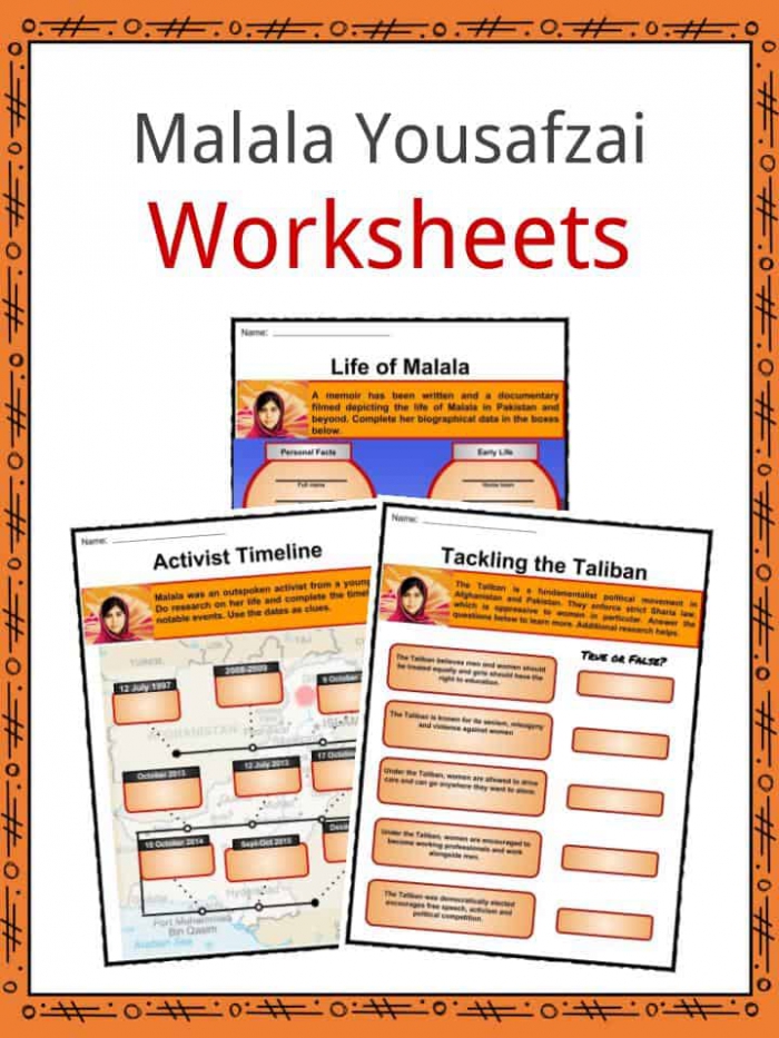 Malala Yousafzai Facts  Worksheets  Life   Achievements For Kids