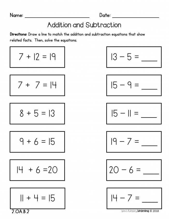 Nd Grade  Addition And Subtraction Fluency