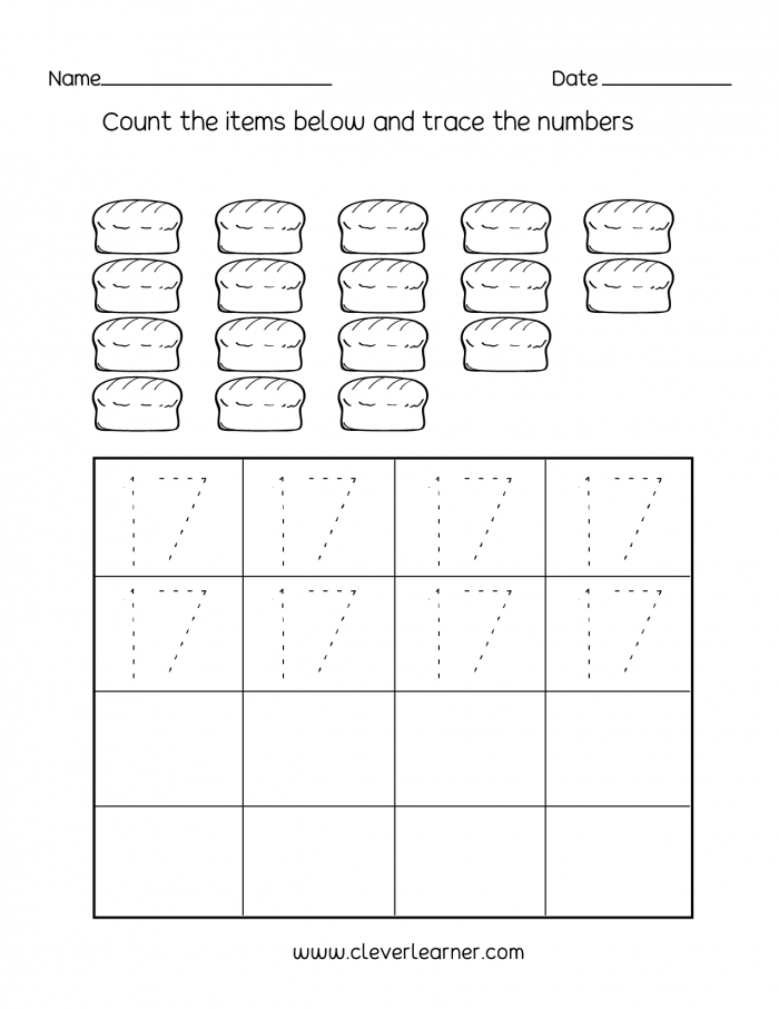 Number  Writing  Counting And Identification Printable