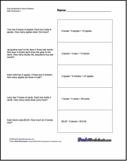 At The Store: Multiplication Word Problems