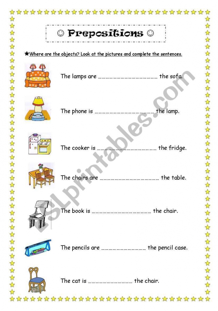 Prepositions  Complete With Words