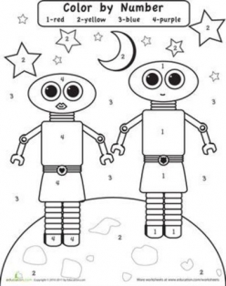 Color By Number: Robots In Space
