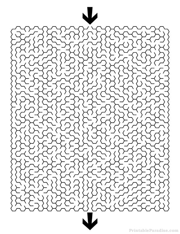 Printable Hexagon Maze