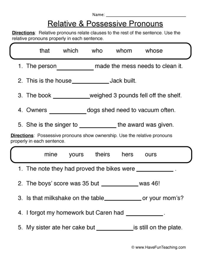 What Are Pronouns Worksheets 99Worksheets
