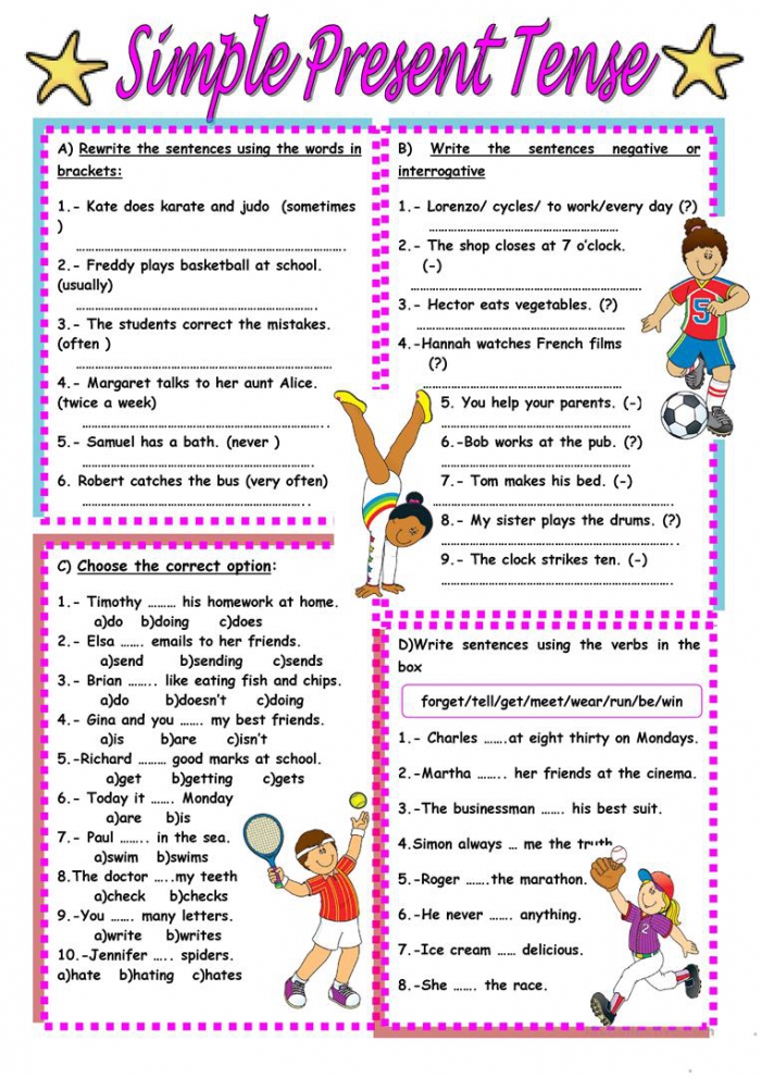 Etre Worksheets On Present Tense