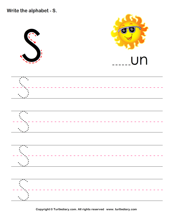 Uppercase Alphabet Writing Practice S Worksheet