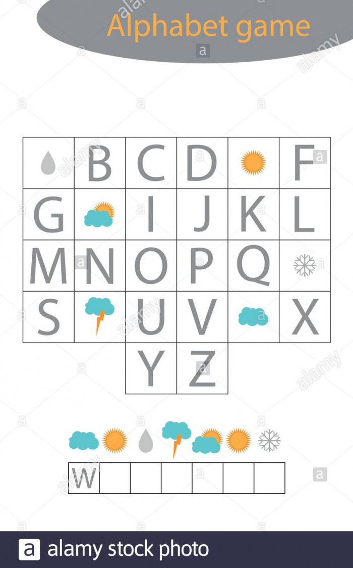 Weather Alphabet Game For Children  Make A Word  Preschool