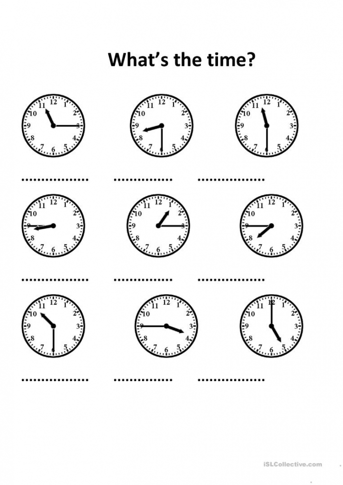 What Is The Time? Worksheets | 99Worksheets