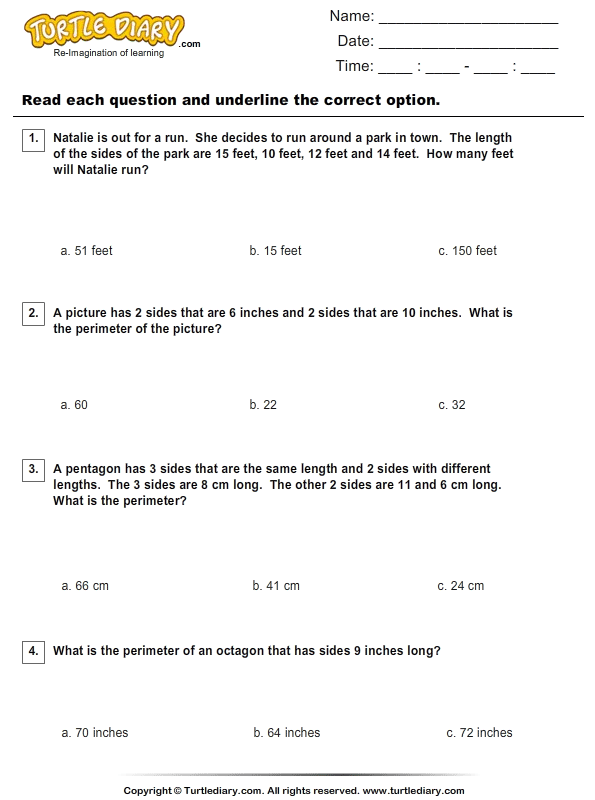 Word Problems: Perimeter Worksheets | 99Worksheets