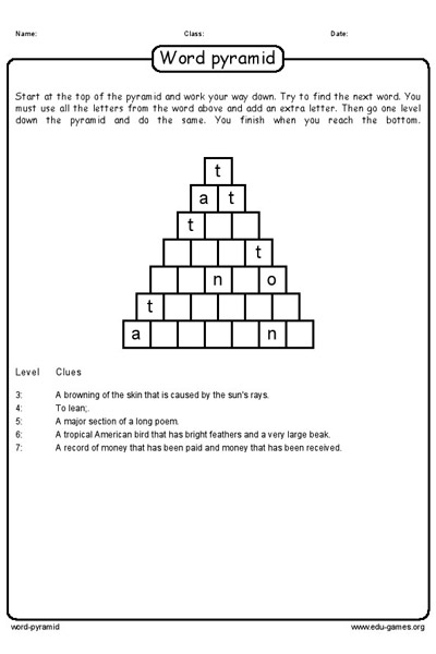 Word Pyramid Puzzle Maker