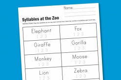Syllables Worksheet: Animals