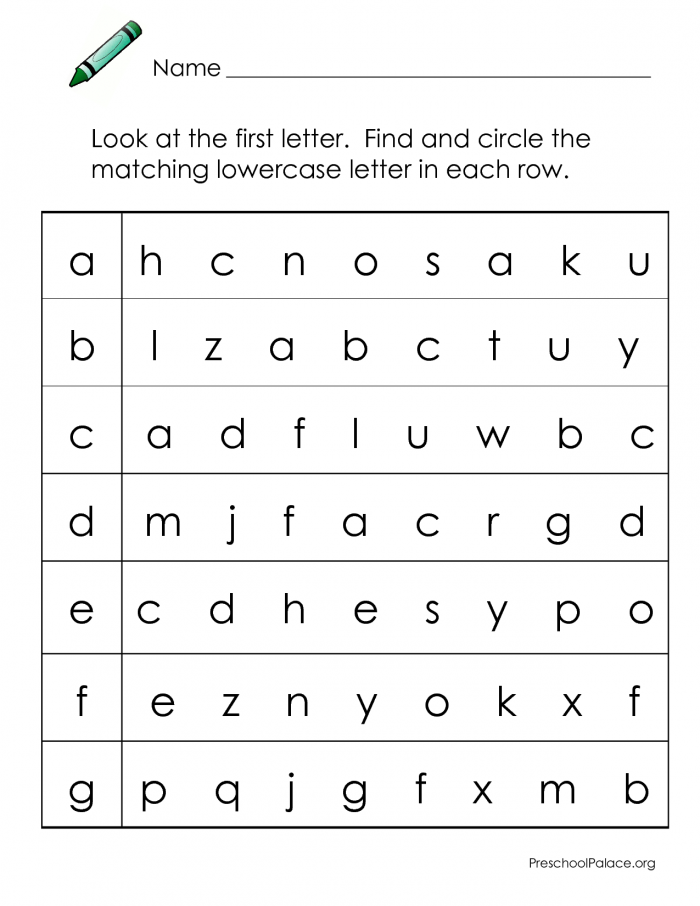 Alphabet Worksheets For Preschoolers
