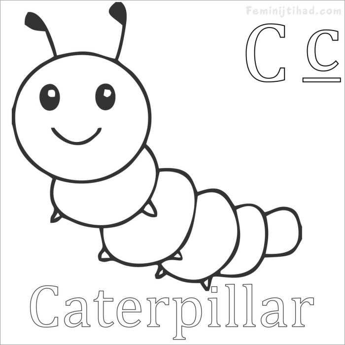 caterpillar coloring pages for preschool