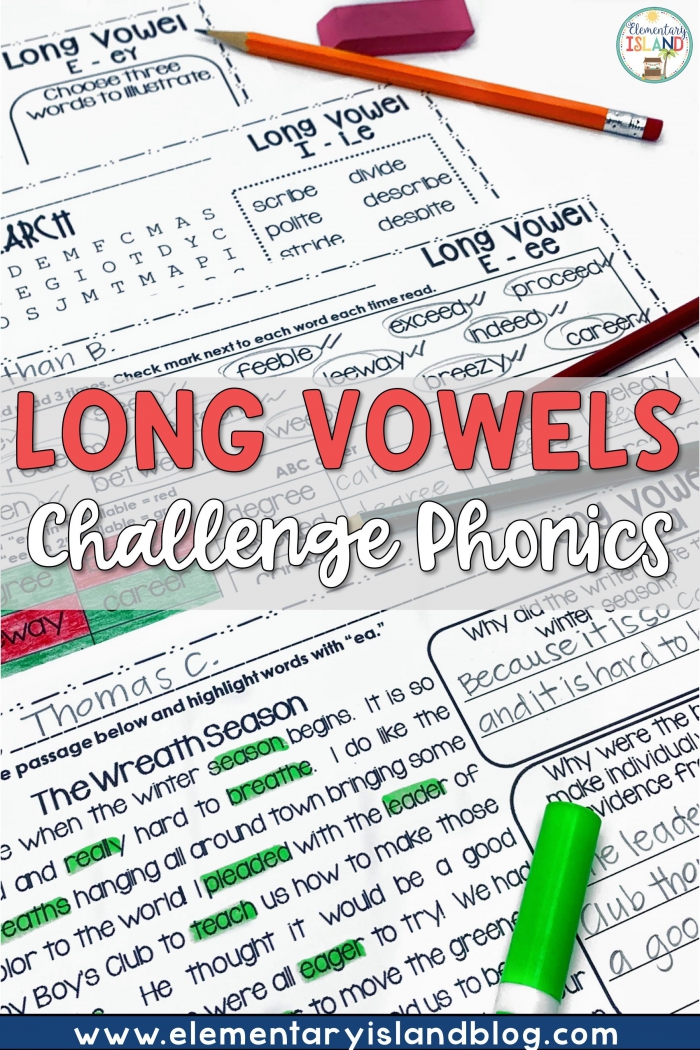 Challenge Phonics Long Vowels Worksheets In