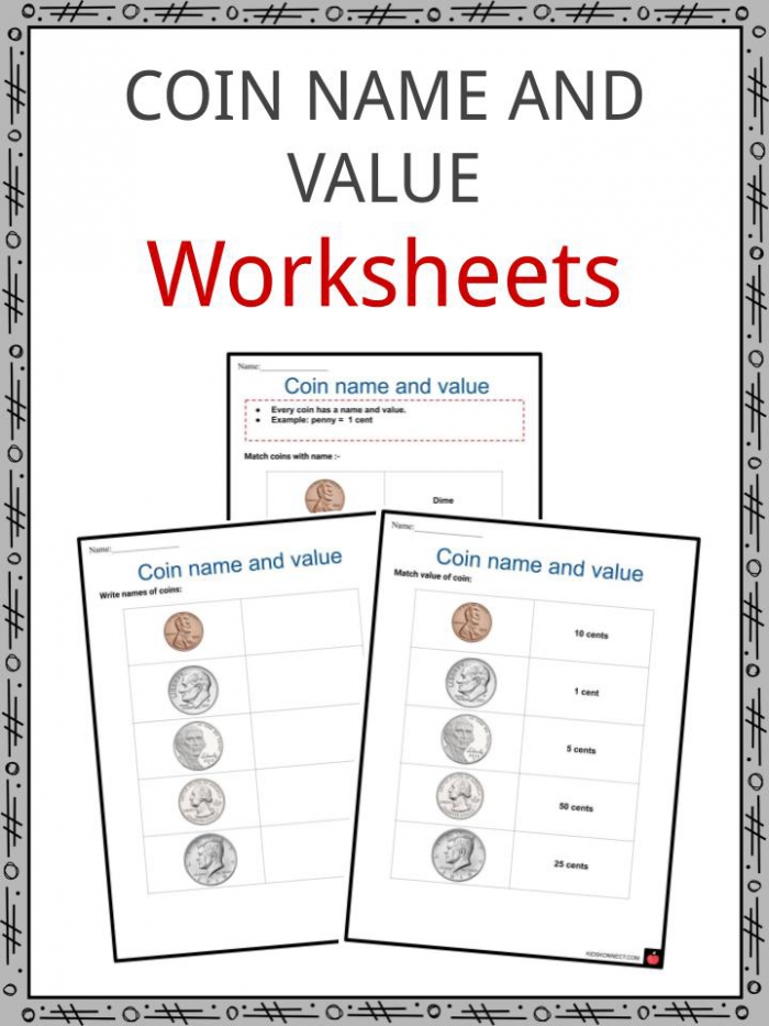 Coin Name   Value Worksheets