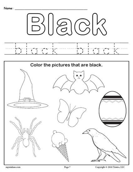 Color Black Worksheet