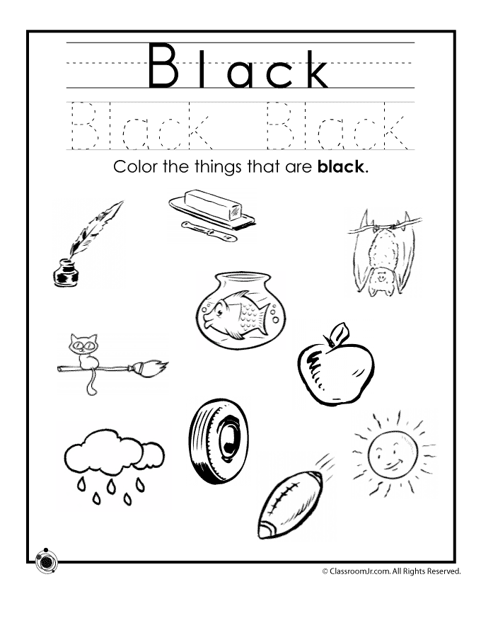 Color Black Worksheet