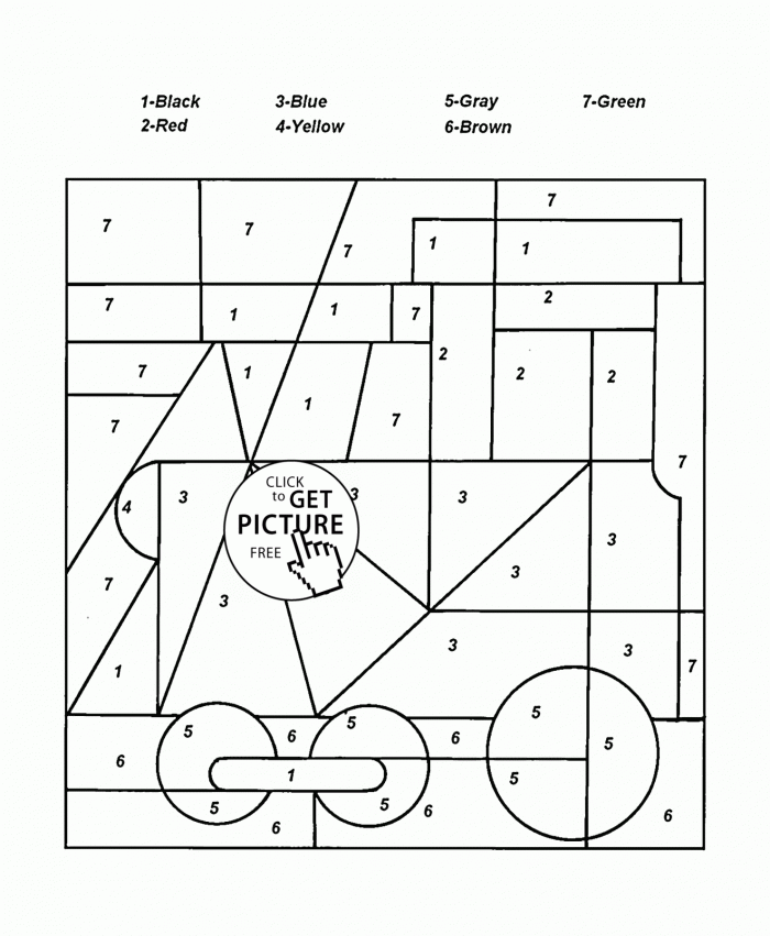 Color By Number Toy Train Coloring Page For Kids  Education
