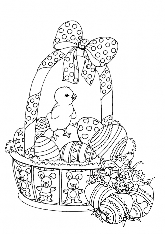Coloring Easter Basket Free Printable Sheets For Letter Worksheets