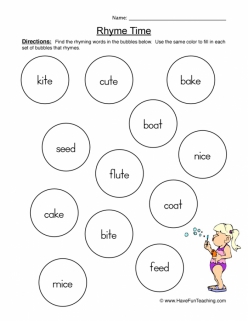 Fun With Rhymes: Match And Color